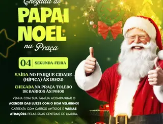 Papai Noel chega na Praça Toledo Barros nesta segunda-feira (4)